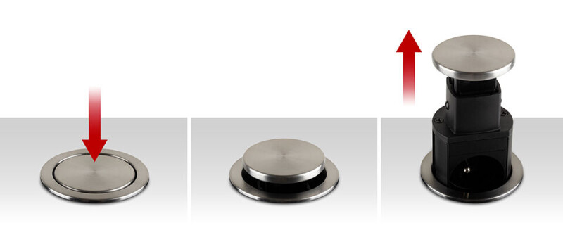 Elektrická zásuvka vytahovací 3x 230V černá